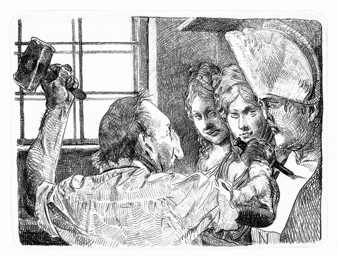 Schadow_an_einer_Bueste_Napoleons_1995